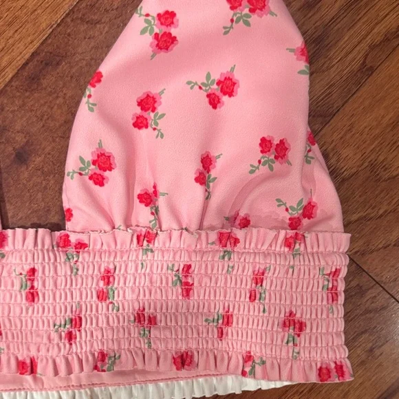 Loveshackfancy Katya Bikini Top S Cherry Pink - Picture 3 of 5